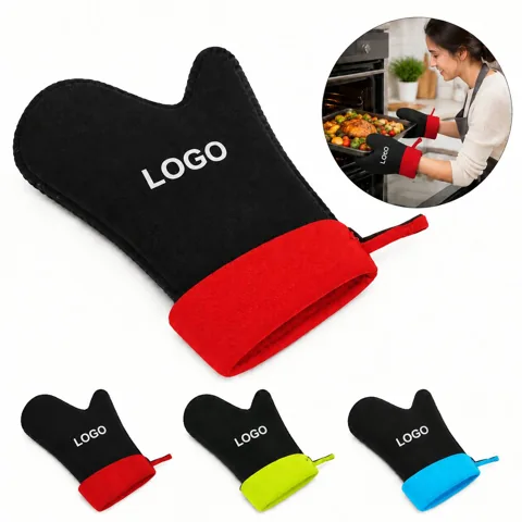 Heat Resistant Kitchen Grip Gloves with Silicone Palm