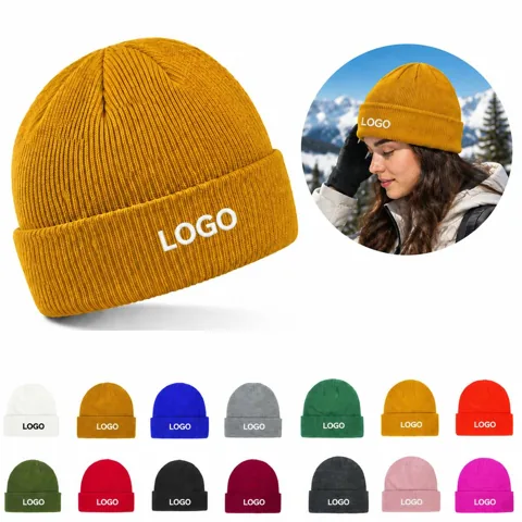 Unisex Winter Ribbed Knit Beanie for Cold Weather