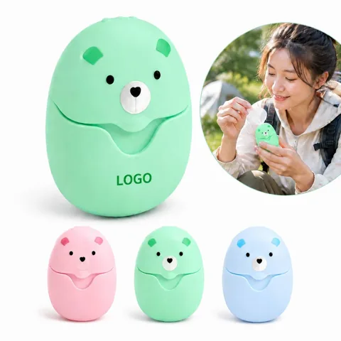 Travel Bear-Shaped Soap Sheets for Hand Washing