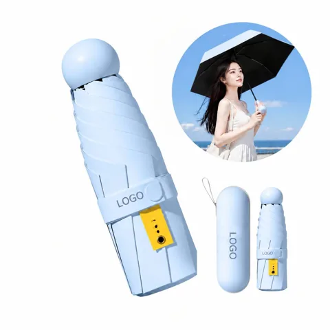 Compact UV Protection Folding Umbrella with Case
