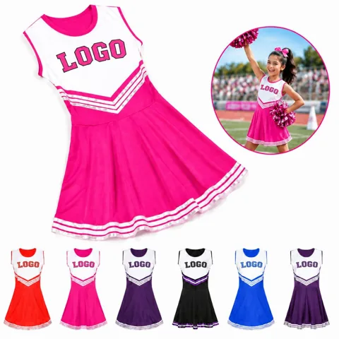 Cheerleader Sports Outfit with Breathable Top and Skirt
