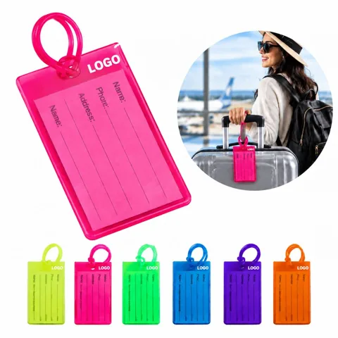 Water-Resistant PVC Travel Luggage Tag with Clear Window