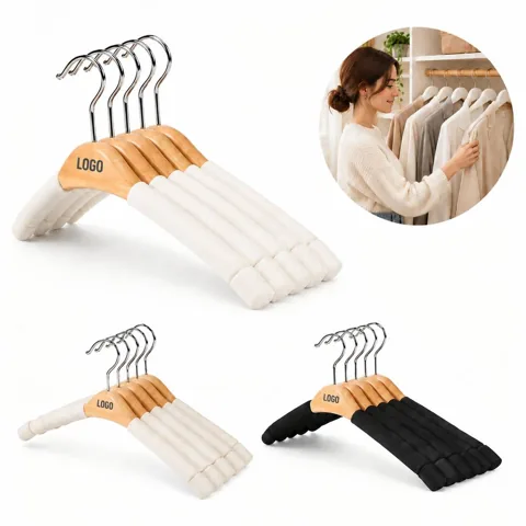 Soft Padded Wooden Hangers for Coats Suits and Dresses