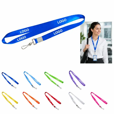 Cotton ID Badge Lanyard with Secure Clip