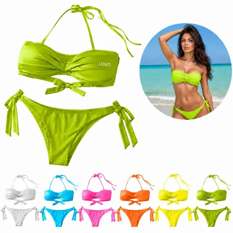 Two-Piece Swimwear Set with Quick-Dry Stretch Fabric