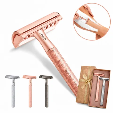 Double Edge Safety Razor Kit with Blades and Case