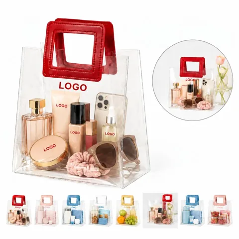 Clear PVC Tote Bag for Travel Shopping Beach Gym
