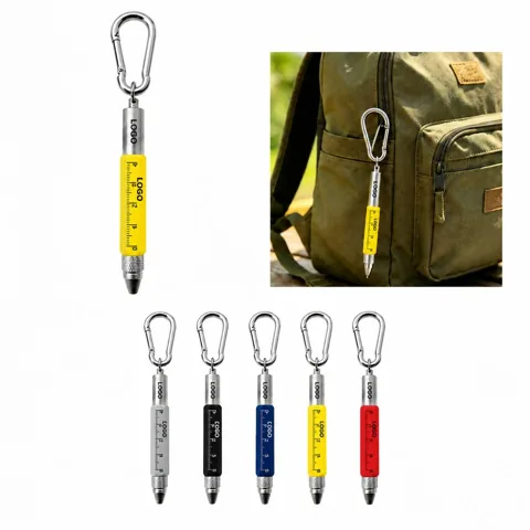 Compact Metal Pen with Bottle Opener Ruler and Screwdrivers