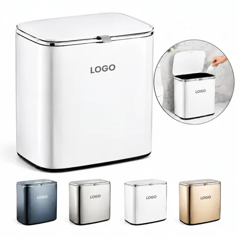Wall-Mounted Stainless Steel Waste Bin with Lid