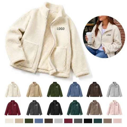 Solid Lamb Wool Coat Warm Minimalist Winter Outerwear