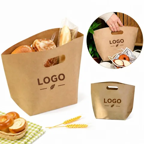 Customizable Brown Kraft Paper Gift Bag for Presents