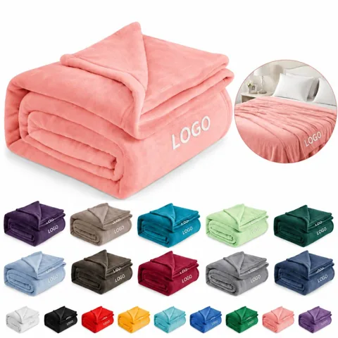 Queen Burgundy Fleece Blanket Soft Plush Cozy Bed Throw