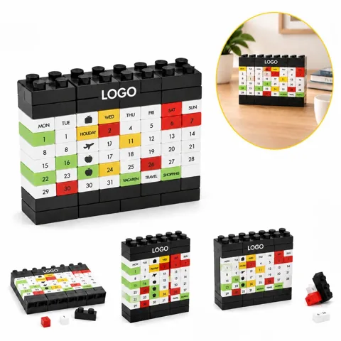 Wooden Perpetual Desk Block Calendar for Home Office