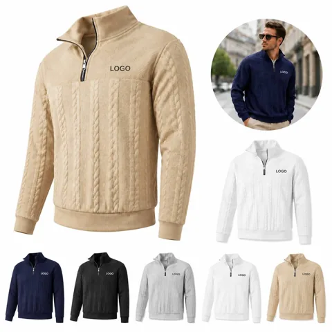 Knit Zip-Up Sweater for Fall Winter Layering