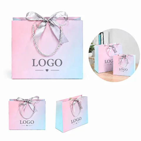 Colorful Gradient Paper Gift Bag for Presents