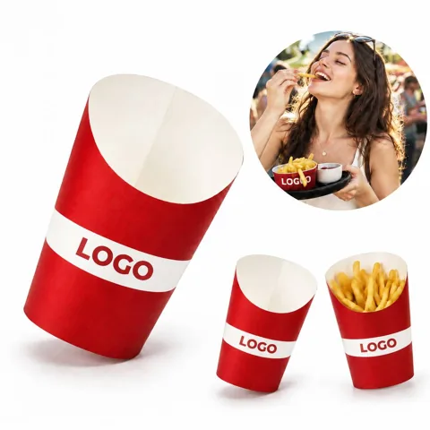 Disposable Grease-Resistant Paper Cups for Fries