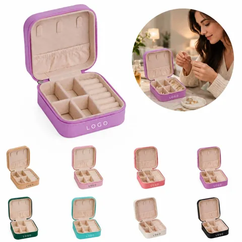 Portable Zipper Jewelry Organizer Box for Travel