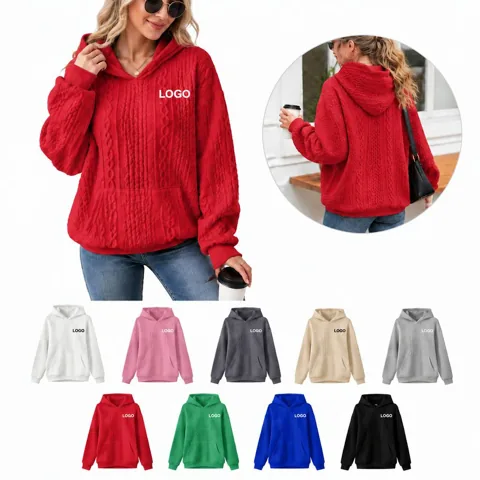 Women's Thick Hooded Jacquard Sweatshirt