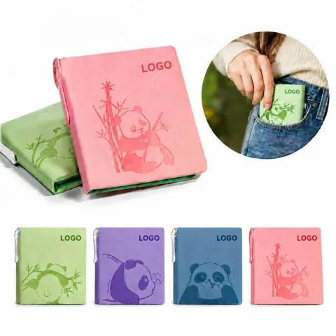Cute Mini Panda Journal Faux Leather Notebook for Notes