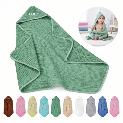 Kids Hooded Gauze Bath Wrap Soft Breathable Towel