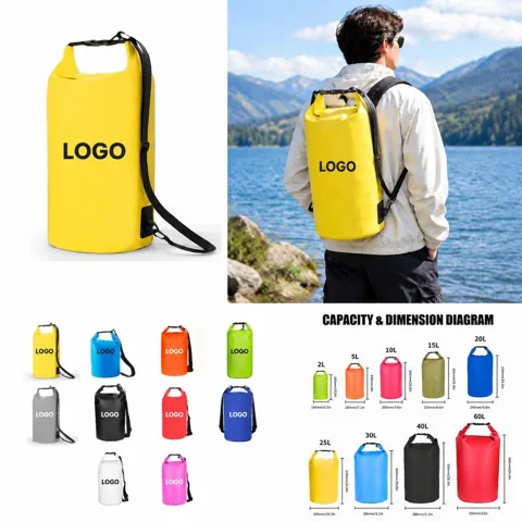 Compact Waterproof Dry Bags with Roll-Top Closure