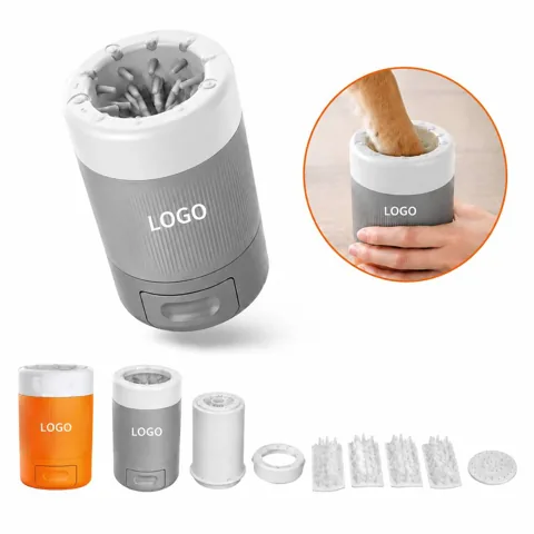 Semi-Automatic Dog Paw Cleaning Cup with Silicone Brush