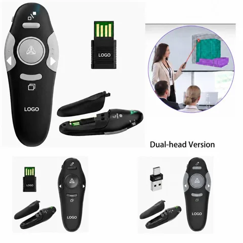 2-in-1 Red Laser Pointer Ballpoint Flip Pen for