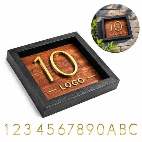 Engraved Metal Door Number Tag with Screws