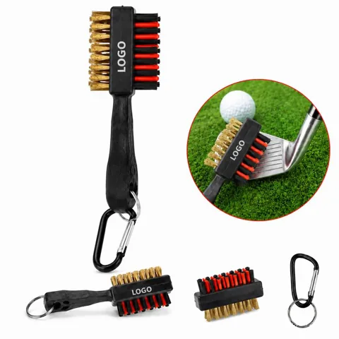 Two-Sided Golf Club Groove Cleaning Brush with Soft Ball Pad