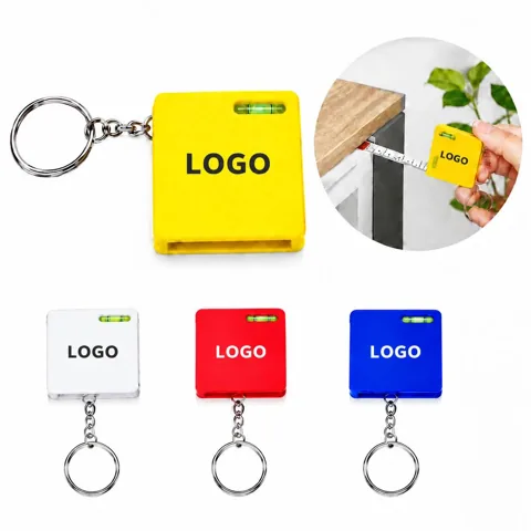 Compact Keychain Tape Measure with Built-in Level Tool