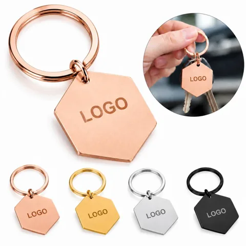 Stainless Steel Hexagon Keychain Base