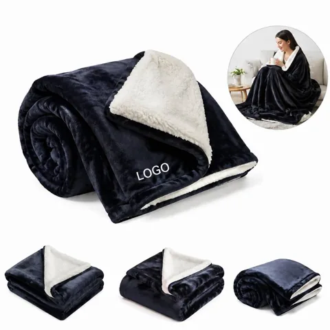 Soft Brushed Flannel Lambskin Throw Blanket for Sofa Bed