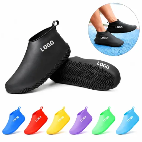Reusable Silicone Rain Shoe Covers with Non-Slip Sole