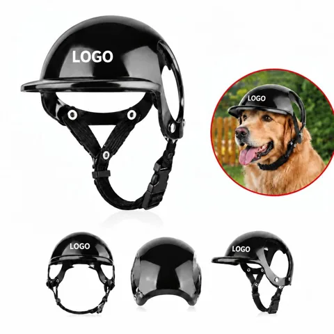 Adjustable Dog Helmet with Impact Shell and Visor